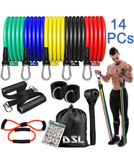 14pcs-set-resistance-bands-workout-exercise-crossfit-fitness-yoga-training-tubes
